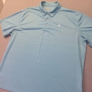 Ariat AriatTEK Mens XXL Blue Geometric Print Performance Short Sleeve Polo Shirt